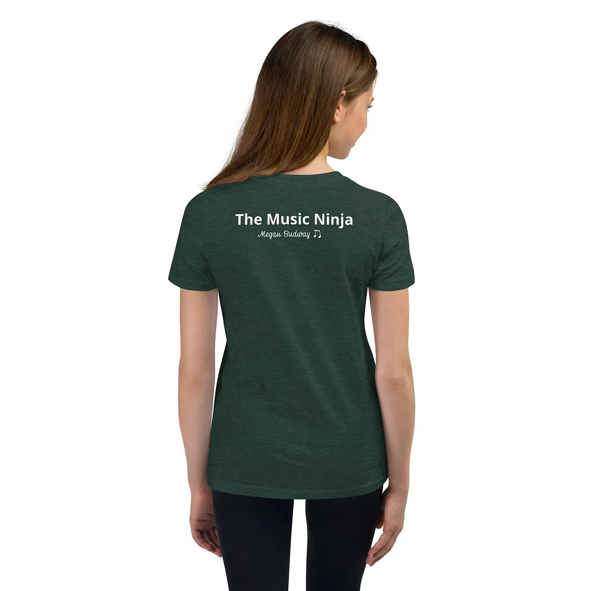 Youth Short Sleeve T-Shirt in Heather Forest, back