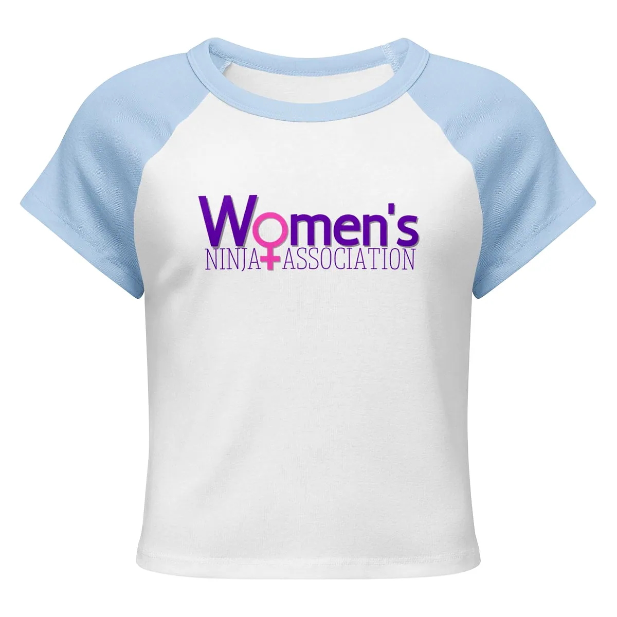 WNA Baseball Tee in White/Baby Blue