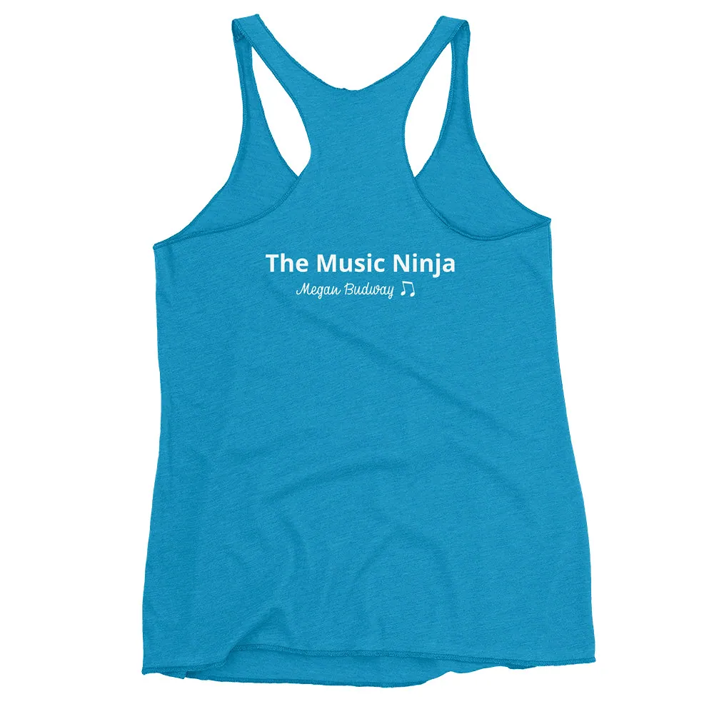 Women’s Racerback Tank in Vintage Turquoise, back