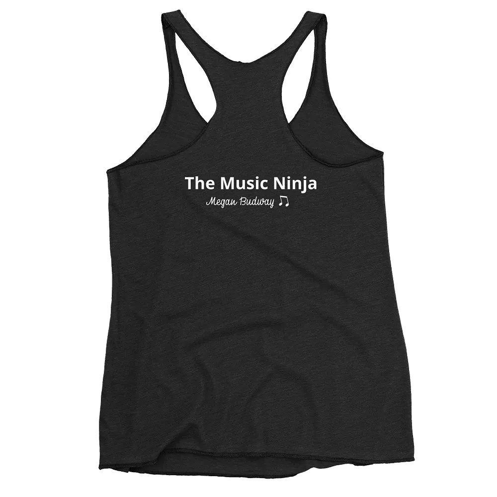 Women’s Racerback Tank in Vintage Black, back