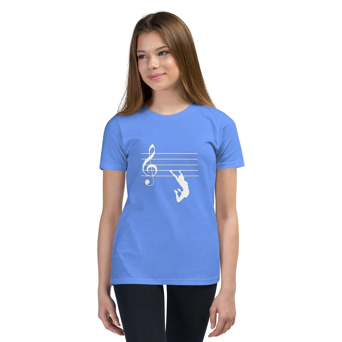 Youth Short Sleeve T-Shirt in Heather Columbia Blue