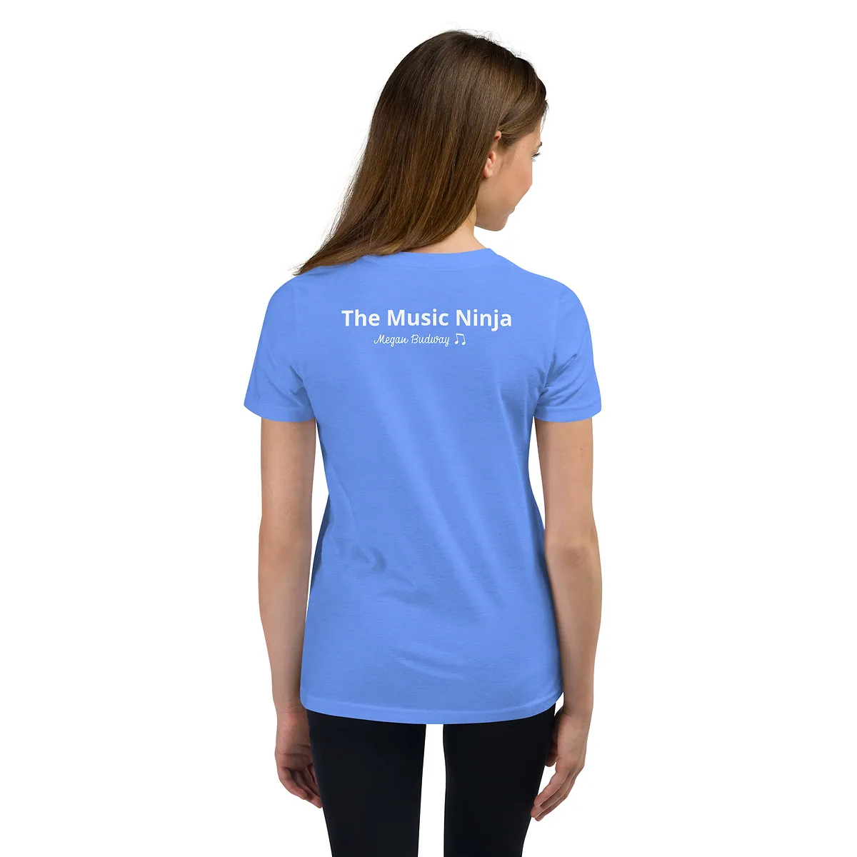 Youth Short Sleeve T-Shirt in Heather Columbia Blue, back