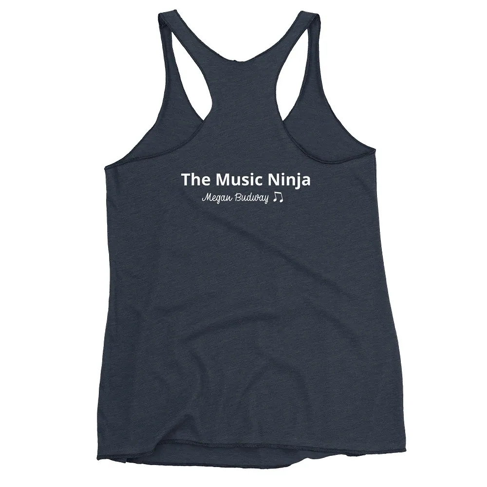 Women’s Racerback Tank in Vintage Navy, back